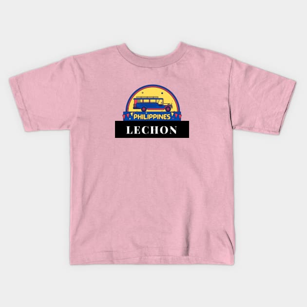 filipino food - Lechon Kids T-Shirt by CatheBelan